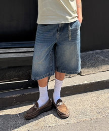 NOT ONLY FOR TODAY（ノットオンリーフォートゥデイ）の「デニムワイドバミューダショーツ[ミディアムインディゴ]（その他パンツ）」