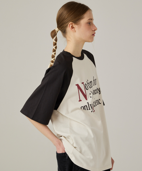 URBANAGE（アーバンエイジ）の「No time ナグラン配色オーバー半袖チャコール（Tシャツ/カットソー・レディース・その他・MEDIUM/LARGE）」の10枚目の写真
