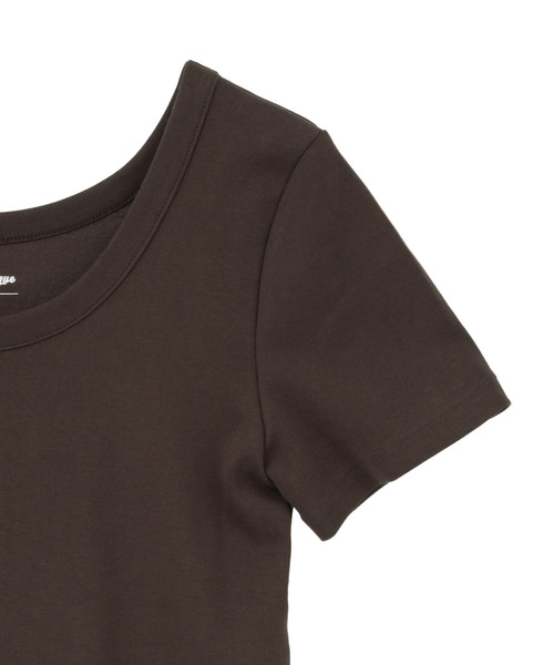 martinique(マルティニーク)の「《追加》《定番》フライス半袖Tシャツ(Tシャツ/カットソー・レディース・ブラウン/ブラック/ネイビー・FREE)」の7枚目の写真
