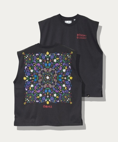 go slow caravan（ゴースローキャラバン）の「Drymix ペイズリー ノースリーブ BIG TEE（タンクトップ・メンズ・イエロー/アイボリー/ブラック系その他2/ミント・LARGE/MEDIUM）」の2枚目の写真