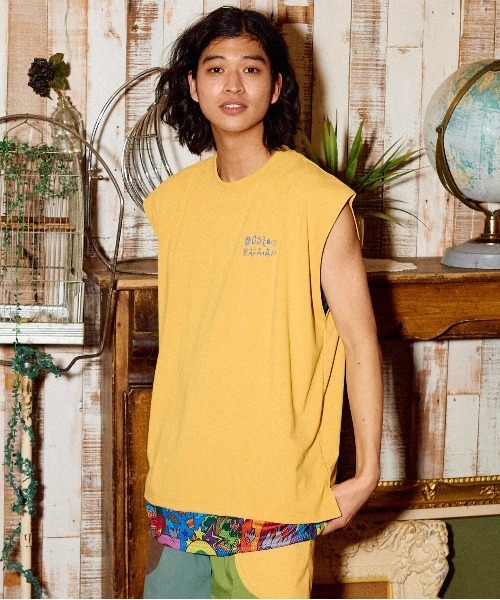 go slow caravan（ゴースローキャラバン）の「Drymix ペイズリー ノースリーブ BIG TEE（タンクトップ・メンズ・イエロー/アイボリー/ブラック系その他2/ミント・LARGE/MEDIUM）」の20枚目の写真