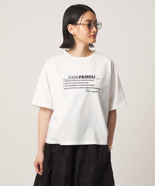A DAY IN THE LIFE UNITED ARROWS（アデイインザライフユナイテッドアローズ）の「シルケット天竺 エンブロイダリー Tシャツ ‐UVカット・接触冷感‐＜A DAY IN THE LIFE＞（Tシャツ/カットソー・レディース・ライトグレー/オフホワイト/モカ/ネイビー・FREE）」の5枚目の写真