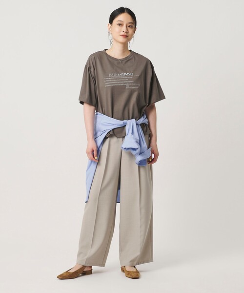 A DAY IN THE LIFE UNITED ARROWS（アデイインザライフユナイテッドアローズ）の「シルケット天竺 エンブロイダリー Tシャツ ‐UVカット・接触冷感‐＜A DAY IN THE LIFE＞（Tシャツ/カットソー・レディース・ライトグレー/オフホワイト/モカ/ネイビー・FREE）」の8枚目の写真
