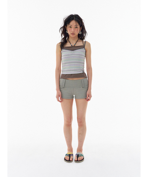 EXPIRED GIRL(エクスパイアードガール)の「Rivet Micro Shorts Moss Grey(その他パンツ・レディース・その他・FREE)」の2枚目の写真
