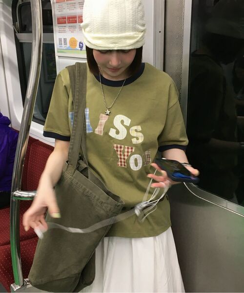 S'EST(エスイーエスティー)の「Miss You Ringer T-shirts Black(Tシャツ/カットソー・メンズ・オリーブ・SMALL/MEDIUM/LARGE)」の6枚目の写真