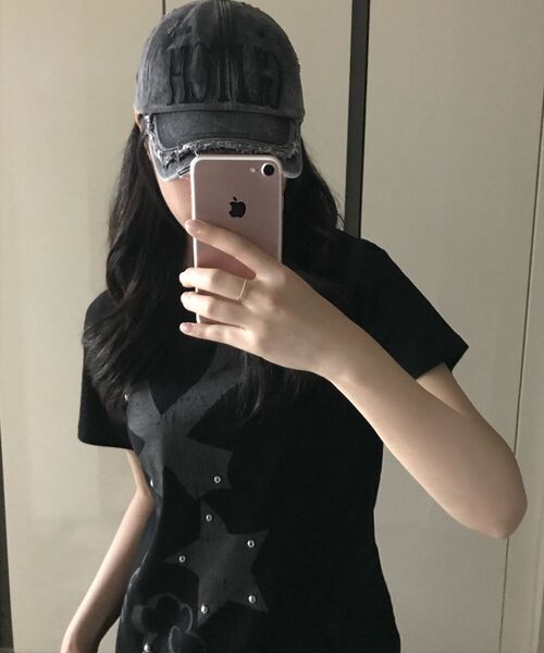 OURSAYSOUR(アワーセイアワー)の「クロスフラワースタッズ半袖Tシャツホワイト(Tシャツ/カットソー・レディース・ホワイト・FREE)」の7枚目の写真
