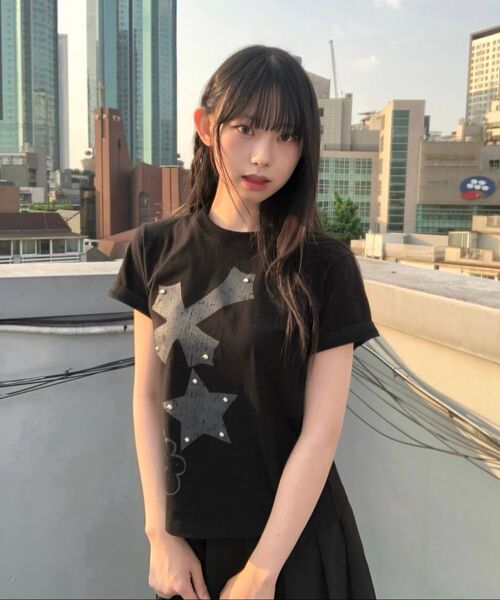 OURSAYSOUR(アワーセイアワー)の「クロスフラワースタッズ半袖Tシャツホワイト(Tシャツ/カットソー・レディース・ホワイト・FREE)」の15枚目の写真