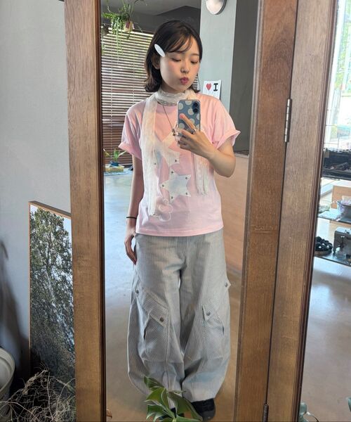 OURSAYSOUR(アワーセイアワー)の「クロスフラワースタッズ半袖Tシャツホワイト(Tシャツ/カットソー・レディース・ホワイト・FREE)」の19枚目の写真