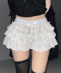【 3color 】リボンフリルミニショートパンツ / ribbon frill mini short pants