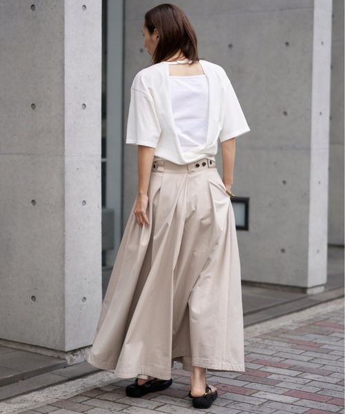 oll(オール)の「French chino skirt(スカート・レディース・ライトベージュ/ネイビー・FREE)」の8枚目の写真