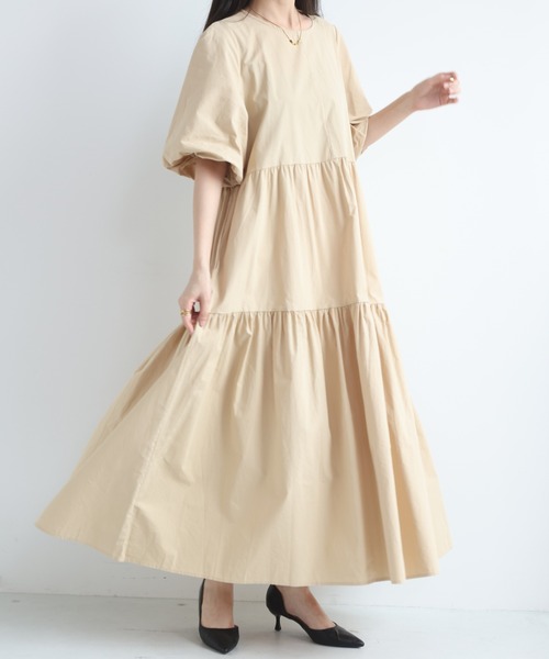 MAISON DE THERESE(メゾン ド テレーズ)の「レディース カジュアル ロングワンピース 丸首 切替デザイン ウエスト紐マーク(ワンピース・レディース・Black/Beige/BROWN・FREE)」の20枚目の写真
