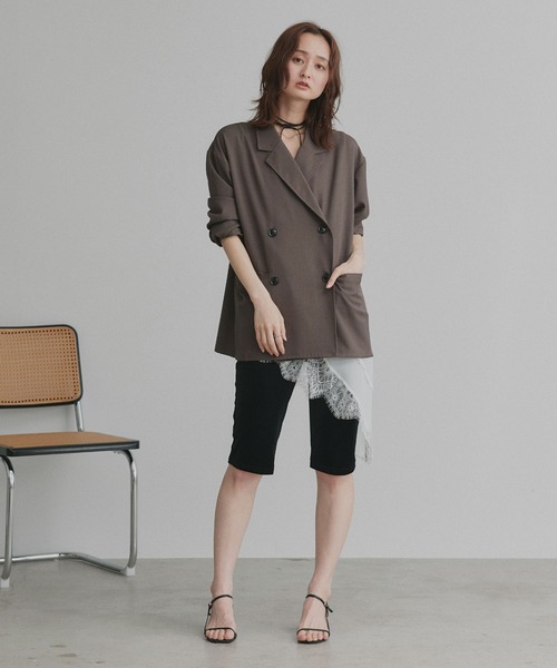 ad thie(アドティエ)の「レース ヘム ノースリーブ チュニック トップス(Tシャツ/カットソー・レディース・オフホワイト/ブラック・FREE)」の9枚目の写真