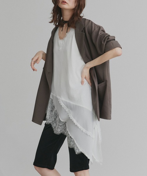 ad thie(アドティエ)の「レース ヘム ノースリーブ チュニック トップス(Tシャツ/カットソー・レディース・オフホワイト/ブラック・FREE)」の11枚目の写真
