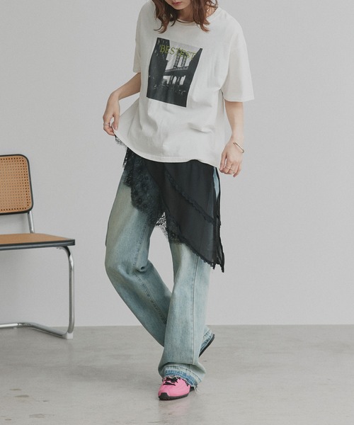 ad thie(アドティエ)の「レース ヘム ノースリーブ チュニック トップス(Tシャツ/カットソー・レディース・オフホワイト/ブラック・FREE)」の20枚目の写真