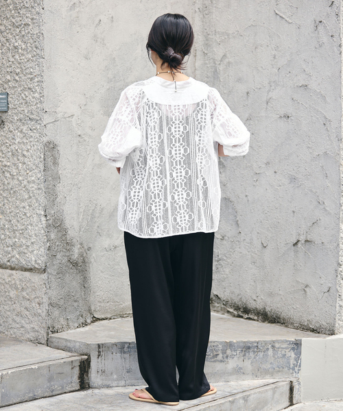 IENA（イエナ）の「《手洗い可》ENレースパッチワークブラウス（シャツ/ブラウス・レディース・ブラック/ホワイト・FREE）」の11枚目の写真