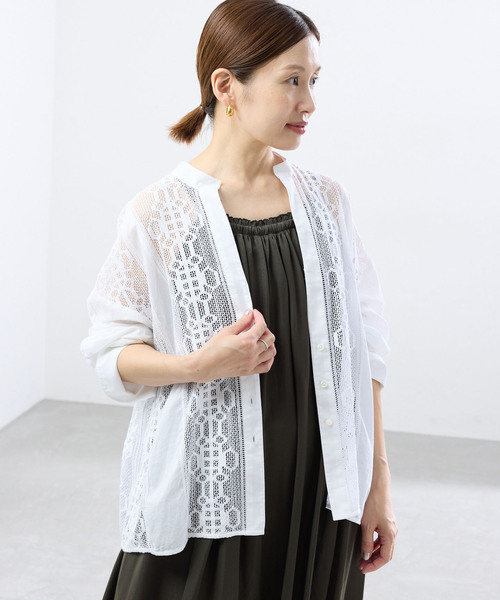 IENA（イエナ）の「《手洗い可》ENレースパッチワークブラウス（シャツ/ブラウス・レディース・ブラック/ホワイト・FREE）」の13枚目の写真