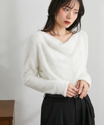 2WAYドレープオフショルフェザープルオーバー