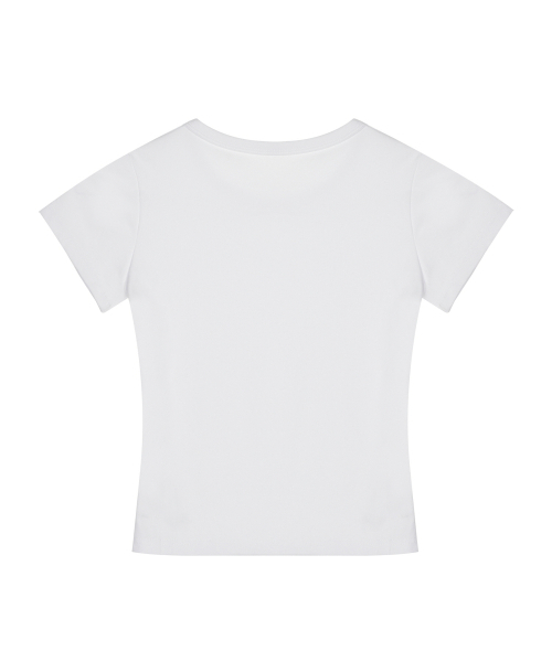 NICK&NICOLE(ニックアンドニコール)の「ESSENTIAL SLIM HALF TOP_WHITE(Tシャツ/カットソー・レディース・その他・FREE)」の2枚目の写真