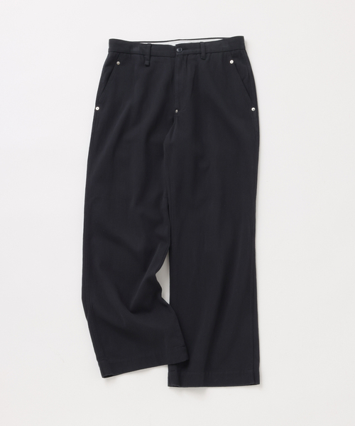 UNFOLLOW(アンフォロー)の「【FOLL / フォル】loose woven straight fit chino(チノパンツ・メンズ・ネイビー/キャメル・1/2/3)」の1枚目の写真