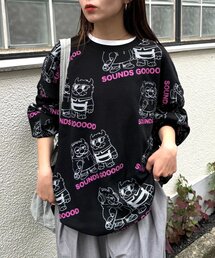 【SOUNDS GOOOOD】モンスター総柄ワッフルプリントロンTEE