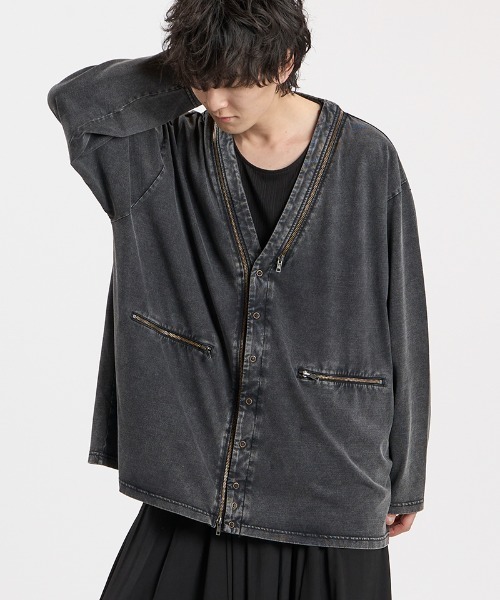 NO ID.(ノーアイディ)の「mcg3864-Edge line-C-D カーディガン(459006-542T)(カーディガン/ボレロ・メンズ・ホワイト/グレー/ブラック・ONE SIZE)」の15枚目の写真