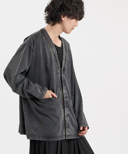 NO ID.(ノーアイディ)の「mcg3864-Edge line-C-D カーディガン(459006-542T)(カーディガン/ボレロ・メンズ・ホワイト/グレー/ブラック・ONE SIZE)」の16枚目の写真