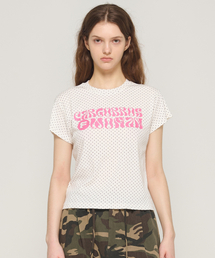 ドットパターンショート半袖Tシャツ(ホワイト)