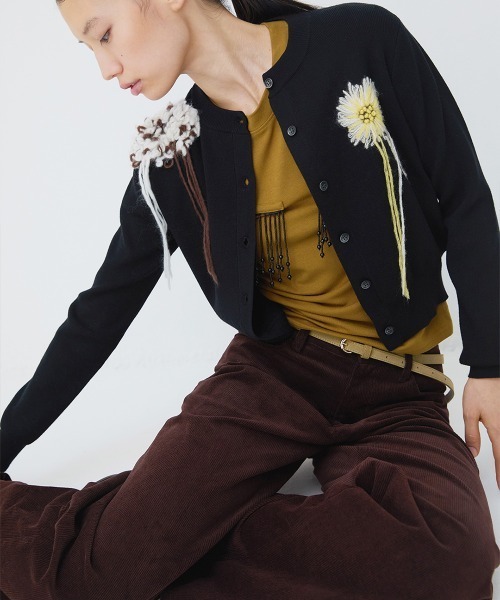 leinwande(ラインヴァンド)の「【leinwande】26AW新作 Beads Fringe T-shirt / ビーズフリンジTシャツ(Tシャツ/カットソー・レディース・GRAY/Navy/Mustard・ONE SIZE)」の10枚目の写真