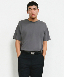 [プラス] 記者 コットン レギュラークルーネックTシャツ [グレー]