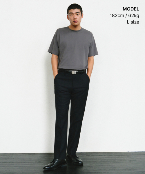 MUSINSA STANDARD（ムシンサスタンダード）の「[プラス] 記者 コットン レギュラークルーネックTシャツ [グレー]（Tシャツ/カットソー・メンズ・その他・SMALL/MEDIUM/LARGE/X-LARGE/2XL/3XL）」の2枚目の写真