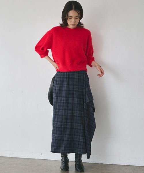 Doux archives(ドゥアルシーヴ)の「コンパクトシャギーニットプルオーバー(ニット/セーター・レディース・レッド/アイボリー/グリーン系その他・FREE)」の11枚目の写真