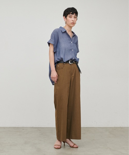 LARUTA(ラルータ)の「【LARUTA】コットンボイルシアーデニム半袖シャツ(シャツ/ブラウス・レディース・ブルー/ブラック/サックスブルー・MEDIUM)」の22枚目の写真