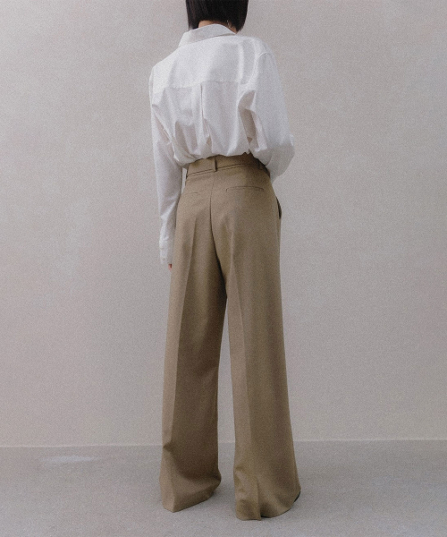 MEMUA（メムア）の「リファインドベルトワイドスラックス（スラックス・レディース・ブラック/ベージュ・SMALL/MEDIUM/LARGE）」の4枚目の写真
