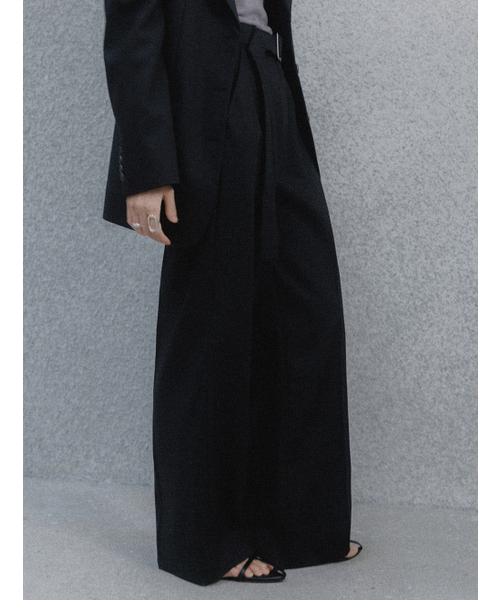 MEMUA（メムア）の「リファインドベルトワイドスラックス（スラックス・レディース・ブラック/ベージュ・SMALL/MEDIUM/LARGE）」の5枚目の写真