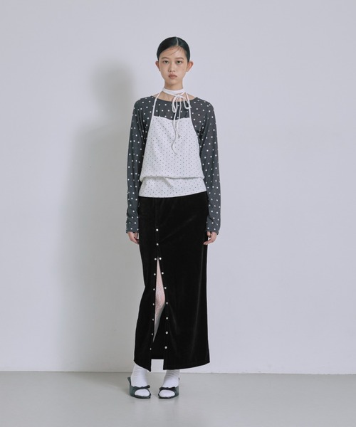 EN NEUME（エンノイム）の「Powder Dot Halter Cami（Tシャツ/カットソー・レディース・ネイビー/イエロー/ブルー/オフホワイト・FREE）」の17枚目の写真