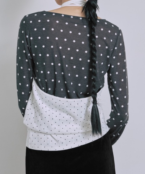 EN NEUME（エンノイム）の「Powder Dot Halter Cami（Tシャツ/カットソー・レディース・ネイビー/イエロー/ブルー/オフホワイト・FREE）」の21枚目の写真