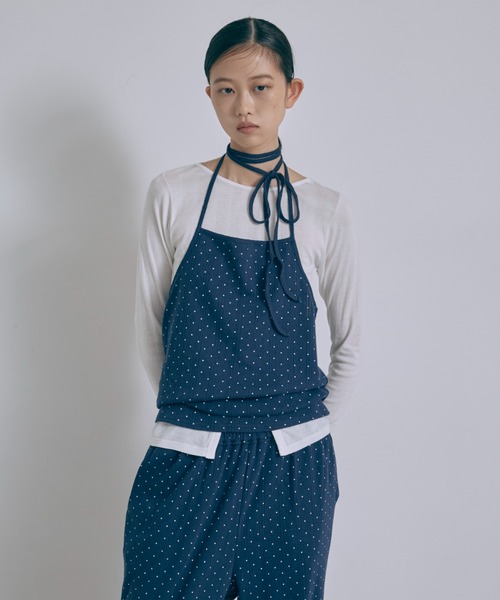EN NEUME（エンノイム）の「Powder Dot Halter Cami（Tシャツ/カットソー・レディース・ネイビー/イエロー/ブルー/オフホワイト・FREE）」の22枚目の写真