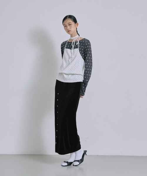 EN NEUME（エンノイム）の「Powder Dot Halter Cami（Tシャツ/カットソー・レディース・ネイビー/イエロー/ブルー/オフホワイト・FREE）」の18枚目の写真