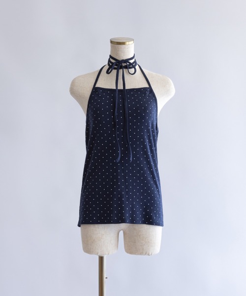 EN NEUME（エンノイム）の「Powder Dot Halter Cami（Tシャツ/カットソー・レディース・ネイビー/イエロー/ブルー/オフホワイト・FREE）」の7枚目の写真