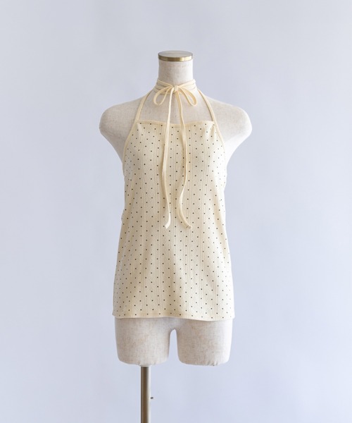 EN NEUME（エンノイム）の「Powder Dot Halter Cami（Tシャツ/カットソー・レディース・ネイビー/イエロー/ブルー/オフホワイト・FREE）」の9枚目の写真