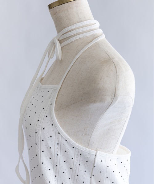 EN NEUME（エンノイム）の「Powder Dot Halter Cami（Tシャツ/カットソー・レディース・ネイビー/イエロー/ブルー/オフホワイト・FREE）」の12枚目の写真
