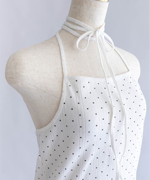 EN NEUME（エンノイム）の「Powder Dot Halter Cami（Tシャツ/カットソー・レディース・ネイビー/イエロー/ブルー/オフホワイト・FREE）」の10枚目の写真