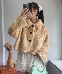 CIAOPANIC | 【2サイズ展開】アソートバンビ柄ファージャケット(ブルゾン)
