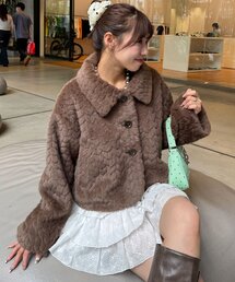 【2サイズ展開】アソートバンビ柄ファージャケット