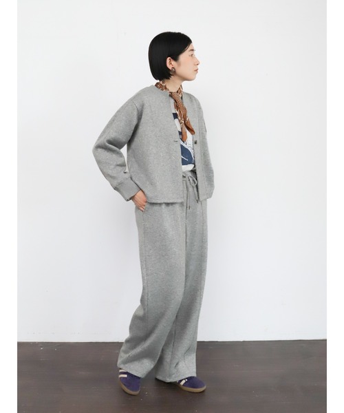 NOMBRE IMPAIR(ノンブルアンペール)の「ダブルフェイスカット リブボーダーパンツ(その他パンツ・レディース・グレー/チャコールグレー・FREE)」の19枚目の写真