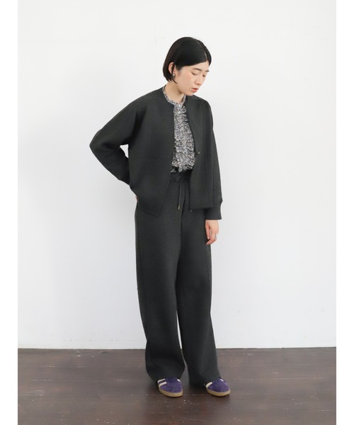 NOMBRE IMPAIR(ノンブルアンペール)の「ダブルフェイスカット リブボーダーパンツ(その他パンツ・レディース・グレー/チャコールグレー・FREE)」の17枚目の写真