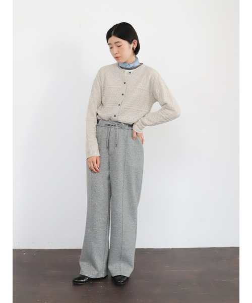 NOMBRE IMPAIR(ノンブルアンペール)の「ダブルフェイスカット リブボーダーパンツ(その他パンツ・レディース・グレー/チャコールグレー・FREE)」の16枚目の写真