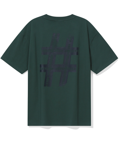 BEENTRILL(ビントリル)の「ヴィンテージハッシュタグオーバーサイズ半袖Tシャツ(ダークグリーン)(Tシャツ/カットソー・レディース・その他・SMALL/MEDIUM/LARGE)」の1枚目の写真