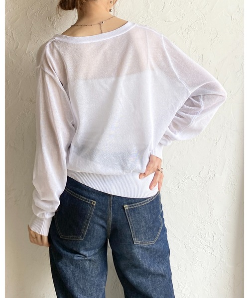 She's Closet(シーズクローゼット)の「Vネック配色バイカードルマンシアーカーディガン(カーディガン/ボレロ・レディース・ブラック/レッド/ブラウン/オフホワイト・FREE)」の15枚目の写真
