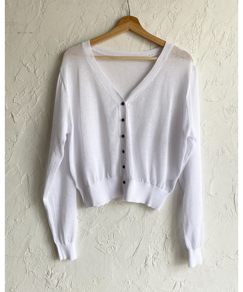 She's Closet(シーズクローゼット)の「Vネック配色バイカードルマンシアーカーディガン(カーディガン/ボレロ・レディース・ブラック/レッド/ブラウン/オフホワイト・FREE)」の10枚目の写真